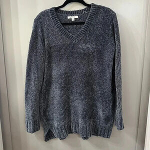 ORVIS Women’s Chenille Blue Oversize Chunky Knit Cozy Sweater Size Medium